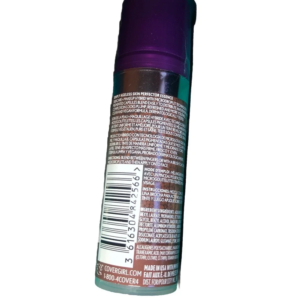 #70 Rich Covergirl Simply Ageless Essence Skin Perfector Tint Bakuchiol New